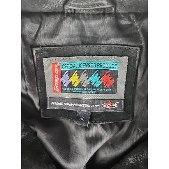 Snap On Tools 2008 Limited Edition Suede Leather Jacket Mens Black Zip XL - Picture 5 of 16